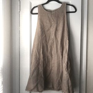 Zara summer khaki linen dress with pockets!